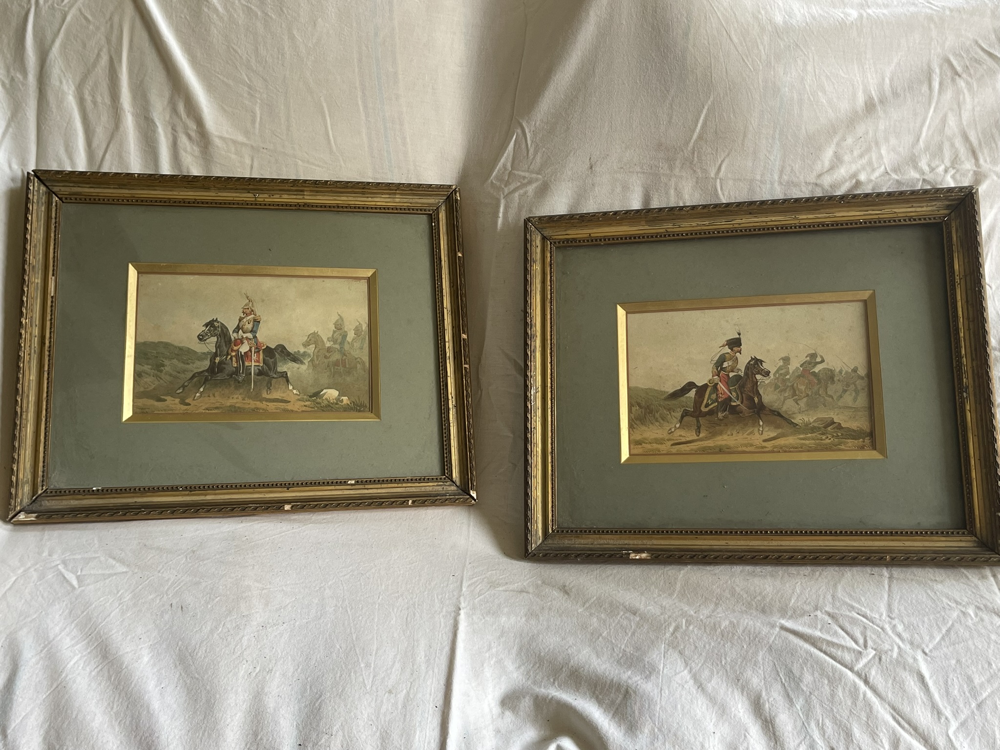 Aquarelles de Theodore FORT, officiers de Cent-Gardes et Guides de la Garde