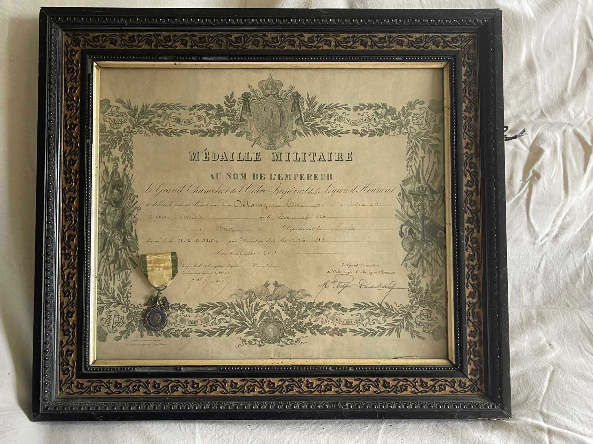 Médaille Militaire et diplôme, Second Empire