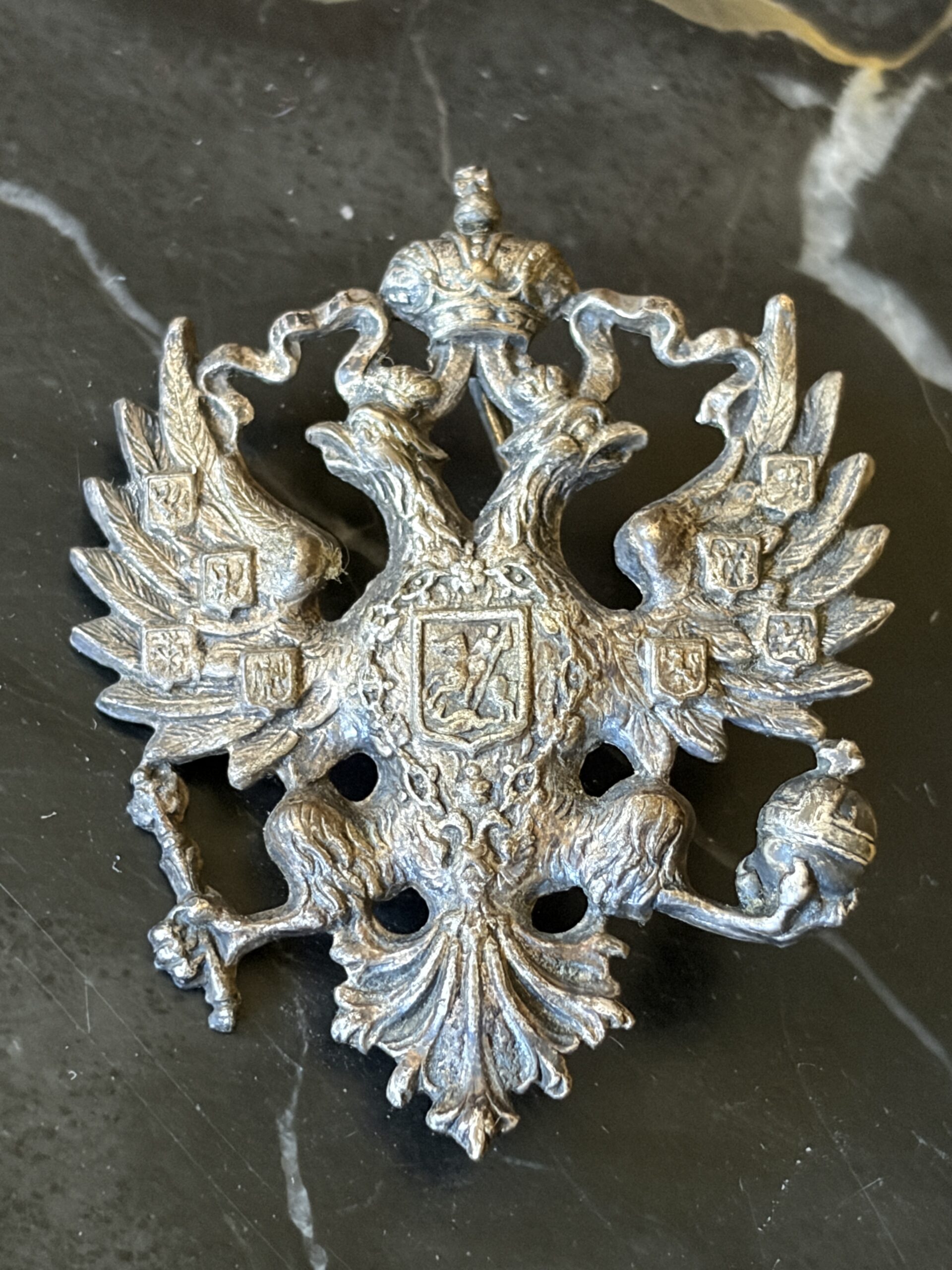 Russie Impériale / Aigle bicéphale en argent