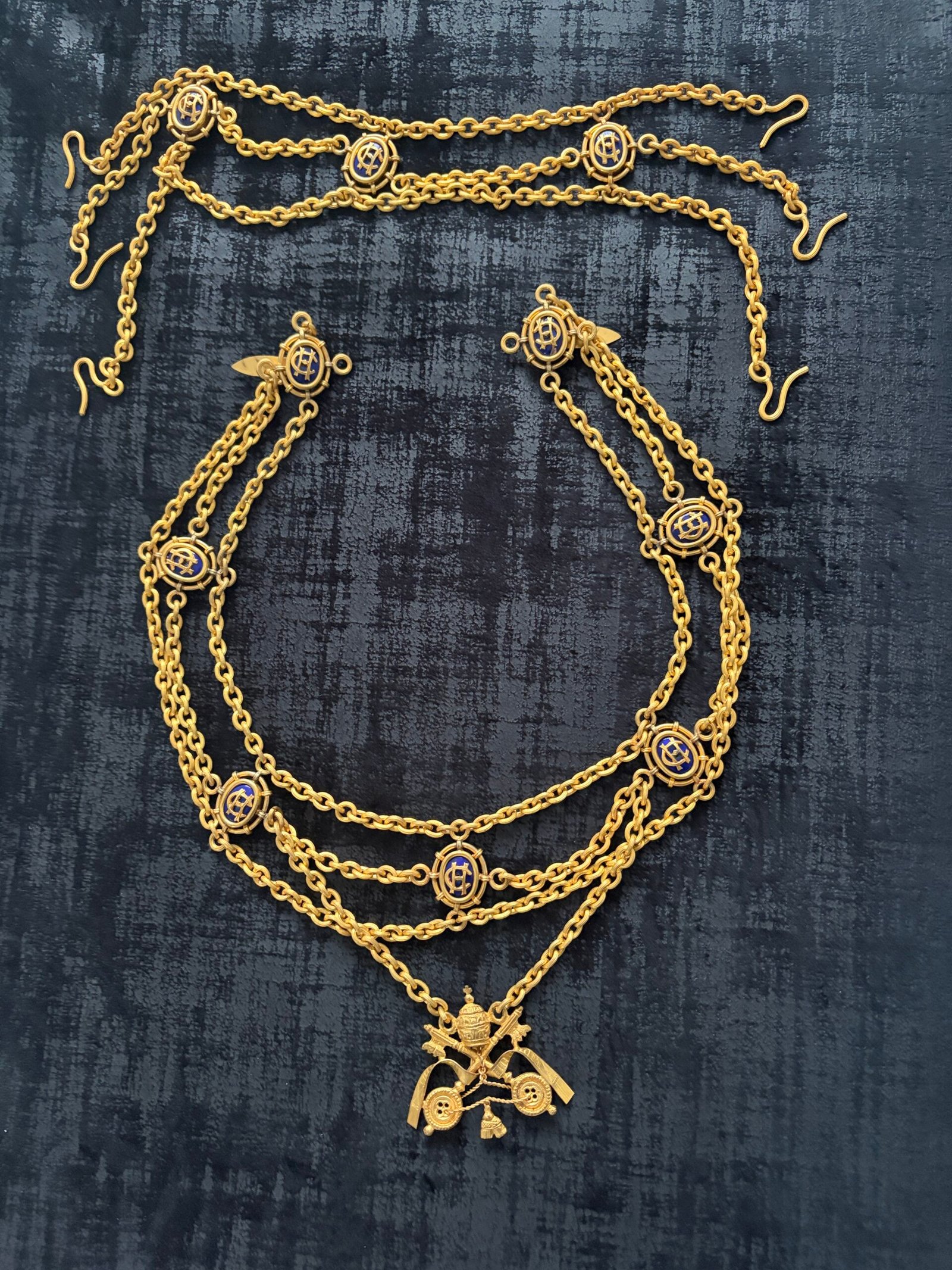 Vatican : Collier de dignitaire - Camérier d'Honneur de cape et d'épée - Époque Pie XI
